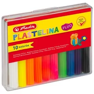 Masy plastyczne - Herlitz Plastelina fluorescencyjna 10 kolorów - miniaturka - grafika 1