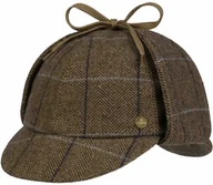 Czapki damskie - Czapka Deerstalker Check by Lierys, beżowo-brązowy, 60 cm - miniaturka - grafika 1