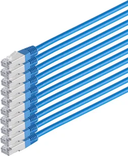 Kabel sieciowy patch S/CONN, kat. 6, S/FTP, PIMF, bezhalogenowy, VE10, niebieski, 0,25 m (75711-H0.25B-SET10) - Kable miedziane - miniaturka - grafika 1