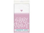 Baby shower i roczek - UNIQUE Obrus foliowy na baby shower różowy - 137x213 cm - 1 szt. U73363 - miniaturka - grafika 1