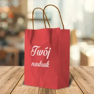 Torby i wózki na zakupy - Czerwona torba papierowa 24 x 32 x 10 cm z Twoim nadrukiem - miniaturka - grafika 1