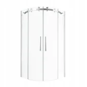 Kabiny prysznicowe - Kabina prysznicowa półokrągła R55 narożna Durasan Alexa 90x90 cm chrom - miniaturka - grafika 1