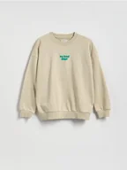 Bluzy dla chłopców - Reserved - Bluza oversize - beżowy - miniaturka - grafika 1