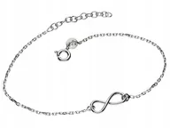 Bransoletki - Srebrna bransoletka 925 z nieskończonością błyszcząca infinity na prezent - miniaturka - grafika 1