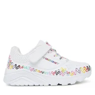 Buty dla dziewczynek - Sneakersy Skechers Uno Lite 314091L WMLT Biały - miniaturka - grafika 1