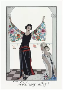 Le départ pour le casino, Manteau du soir, de Worth, George Barbier - plakat 30x40 cm - Plakaty - miniaturka - grafika 1