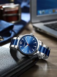 Zegarek Srebrny zegarek męski bransoleta duży solidny Perfect M115 - Zegarki męskie - miniaturka - grafika 3