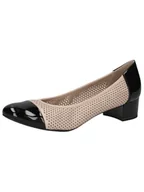 Czółenka - Caprice Damskie czółenka 9-22504-44, beżowe/czarne, 39 EU, Beżowy Black, 39 eu - miniaturka - grafika 1