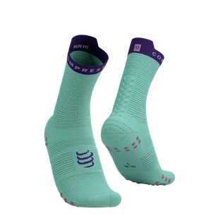 COMPRESSPORT Skarpetki do biegania wysokie PRORACING SOCKS V4 RUN HIGH shell/blue - Skarpetki sportowe męskie - miniaturka - grafika 1