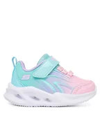 Buty dla dziewczynek - Skechers Sneakersy Sola Glow 303713N AQMT Niebieski - miniaturka - grafika 1