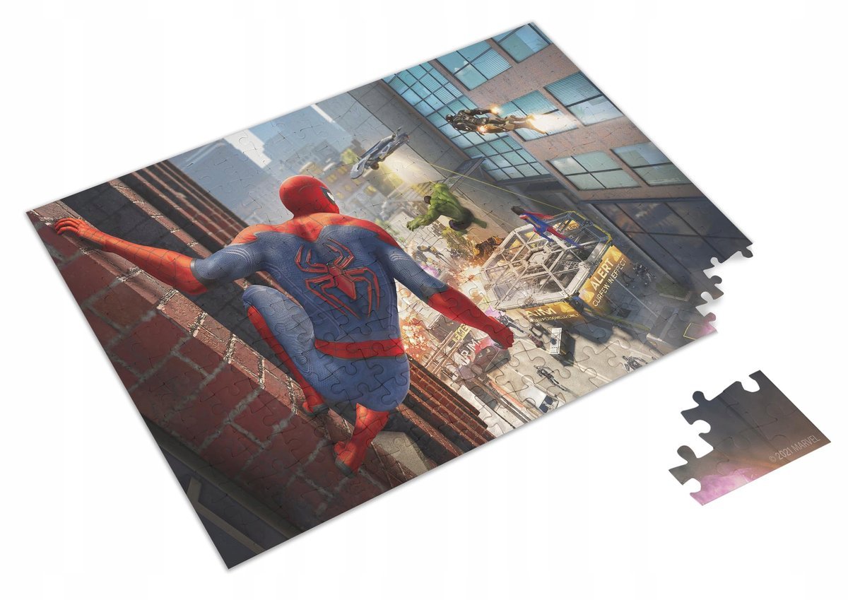Puzzle Bohaterowie Marvel Avengers Spiderman + Imię pudełko A3 252 el.