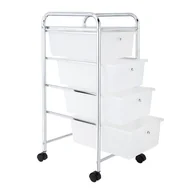 Szafki łazienkowe - Regał łazienkowy chrom + biały 32,5 x 39 x 65,5 cm AWD Interior - miniaturka - grafika 1