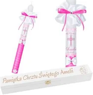 Dewocjonalia - Świeca na chrzest ze zdjęciem dziecka oraz pudełkiem Model G6 - miniaturka - grafika 1