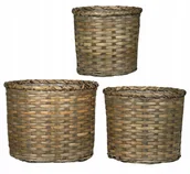 Donice - DUŻA DONICZKA BOHO naturalna donica osłonka okrągła zestaw 3 szt. - miniaturka - grafika 1