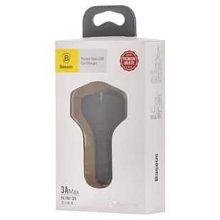 Baseus Small Rocket nowoczesna ładowarka samochodowa 2x USB QC 3.0 3A czarny (CCALL-RK01) - Ładowarki samochodowe - miniaturka - grafika 8