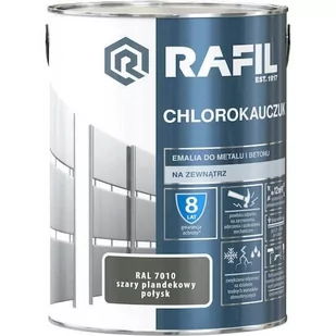 Emalia Chlorokauczukowa Szary Plandekowy RAL7010 5L Rafil - Farby wewnętrzne - miniaturka - grafika 1