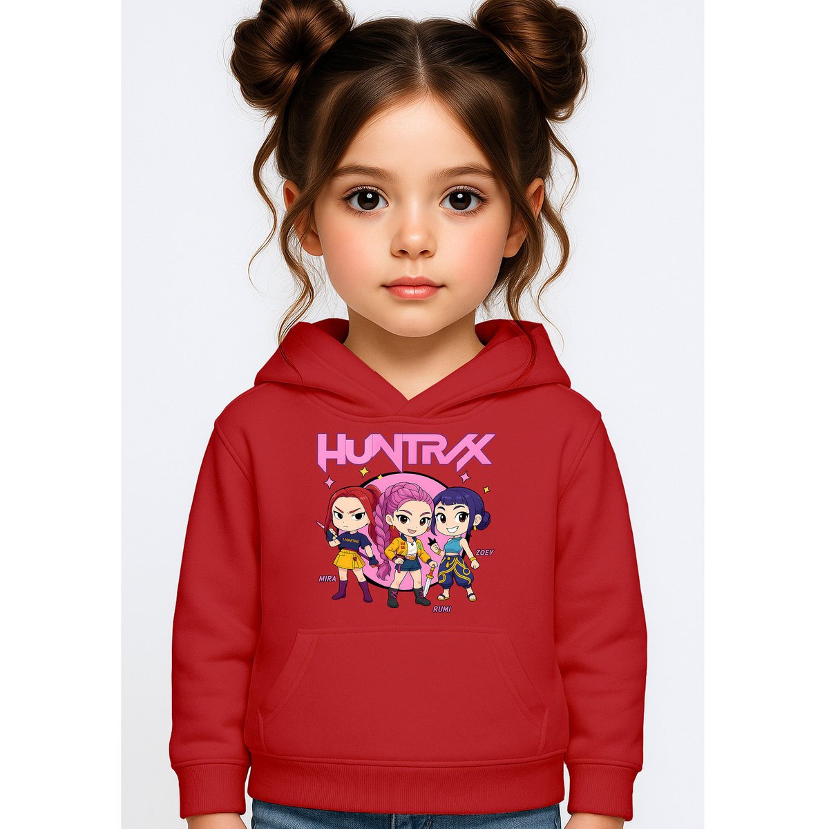 BLUZA DZIECIĘCA KPOP DEMON HUNTERS HUNTRIX 134-140 Z KAPTUREM BAWEŁNIANA