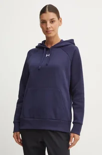 Under Armour bluza damska kolor granatowy z kapturem gładka - Bluzy damskie - miniaturka - grafika 1