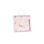 Koce i narzuty dla dzieci - Interbaby Kocyk dziecięcy 80x110 Misie różowy mikrofibra - miniaturka - grafika 1