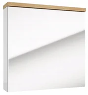 Szafki łazienkowe - Szafka lustrzana łazienkowa wisząca biały połysk 60x60 cm Ronda - miniaturka - grafika 1