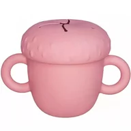 Kubki dla dzieci - MYROYS, Silikonowy kubeczek na przekąski Różowy - miniaturka - grafika 1