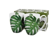 Kubki - Kubki  do kawy i herbaty porcelanowe DUO MONSTERA 360 ml 2 szt - miniaturka - grafika 1