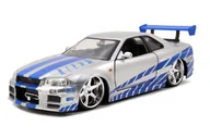 Samochody i pojazdy dla dzieci - JADA FAST AND FURIOUS BRIAN'S NISSAN SKYLINE GT-R BNR34 SREBRNY 1:24 253203044 - miniaturka - grafika 1
