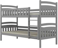 Łóżka dla dzieci i młodzieży - Łóżko piętrowe JULITA 200x90 szare drewniane KOCOT KIDS - miniaturka - grafika 1
