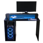 Biurka gamingowe - Biurko gamingowe z oświetleniem LED RGB GAMER 2 - miniaturka - grafika 1