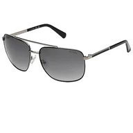 Okulary przeciwsłoneczne - Guess Męskie okulary przeciwsłoneczne Gu0014, błyszczące, szare, 61 - miniaturka - grafika 1
