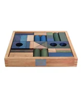 Klocki - WOODEN STORY Drewniane Klocki w Skrzynce – Barwa Zimna 30 Elementów - miniaturka - grafika 1