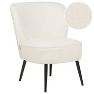 Fotele - Fotel boucle biały VOSS - miniaturka - grafika 1