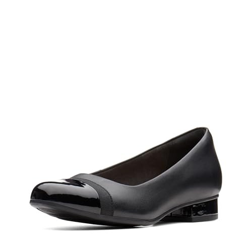 Clarks Damskie czółenka Juliet Monte, czarna tkanina/syntetyk, 110 N US, Czarna skóra/syntetyczna, 40 EU szeroki