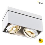 Lampy sufitowe - SLV Oprawa KARDAMOD ES111 2x75W prostokatna biała - miniaturka - grafika 1