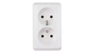 LEDart podwójne z usiemieniem natynkowe IP20 GWN-230P białe Prima Schneider Electric - Gniazdka elektryczne - miniaturka - grafika 1