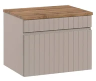 Szafki łazienkowe - Szafka pod umywalkę z blatem, Iconic, 60x46x46 cm, beżowy, mat - miniaturka - grafika 1