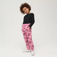 Spodnie i spodenki dla dziewczynek - Sinsay - Spodnie dresowe Myszka Minnie - Różowy - miniaturka - grafika 1