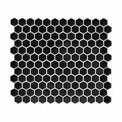 Płytki ceramiczne - Mozaika ceramiczna Hexagon black 26x30 cm - miniaturka - grafika 1