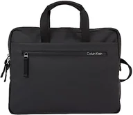 Torby męskie - Calvin Klein Męska gumowana smukła torba na laptopa na komputer Ck, czarna, jeden rozmiar, Ck czarny, Rozmiar Uniwersalny - miniaturka - grafika 1