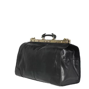 Kufer podróżny Katana Torba podróżna z czarnej naturalnej skóry licowej - Walizki - miniaturka - grafika 1