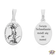 Wisiorki - Srebrny medalik Ag 925 rodowany Św. Sebastian MDC075R - miniaturka - grafika 1