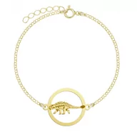 Biżuteria dla dzieci - Dinozaur Ankylozaur Pozłacana Bransoletka  - MEJK Jewellery - miniaturka - grafika 1