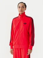 Bluzy damskie - adidas Bluza adicolor Classic Firebird JW3663 Pomarańczowy Loose Fit - miniaturka - grafika 1