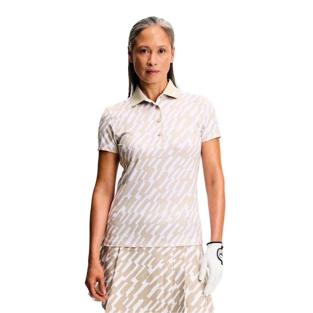 Koszulka damska J.Lindeberg Tour Tech Print Polo Oak Island Fossil M