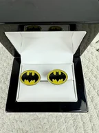 Spinki do mankietów i krawatów - SPINKI DO MANKIETÓW koszuli mankietu batman żółty - miniaturka - grafika 1