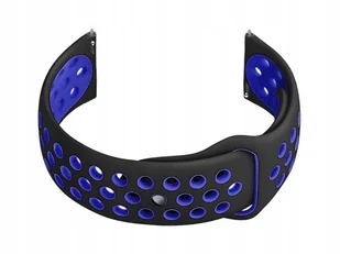 Pasek gumowy do smartwatch U11 czarny/granat 22mm - Akcesoria do zegarków - miniaturka - grafika 1