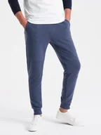 Spodnie sportowe męskie - Ombre Clothing Męskie spodnie dresowe Beauved ciemnoniebieski M - miniaturka - grafika 1