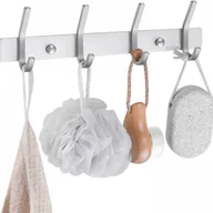 Wieszaki łazienkowe - Wieszak ścienny na ubrania, 4 haczyki, wieszak na ubrania, wieszak na ręczniki łazienkowe, wieszak na drzwi ze stali nierdzewnej szczotkowanej SUS304 - miniaturka - grafika 1