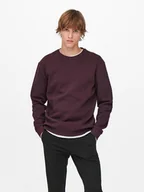 Bluzy męskie - Only & Sons Bluza 22018683 Bordowy Regular Fit - miniaturka - grafika 1