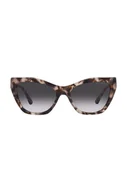 Okulary przeciwsłoneczne - Emporio Armani okulary przeciwsłoneczne damskie kolor brązowy - miniaturka - grafika 1